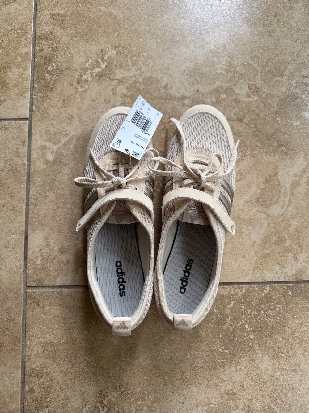 adidas Women's Pale Pink and Cream Athletic Sneakers
